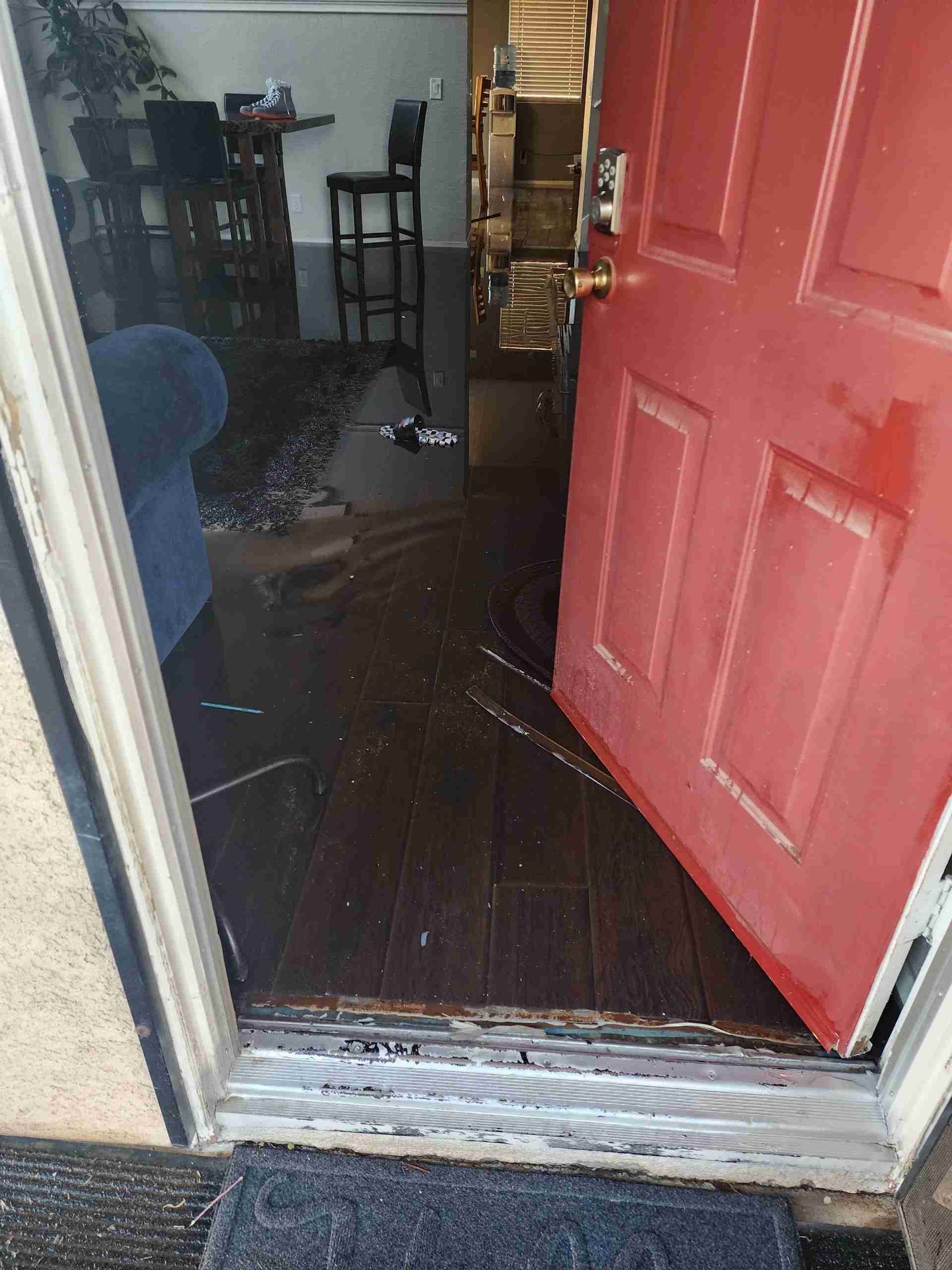 Real residential water damage restoration project by Rapid Response Flood Restoration in Southern California