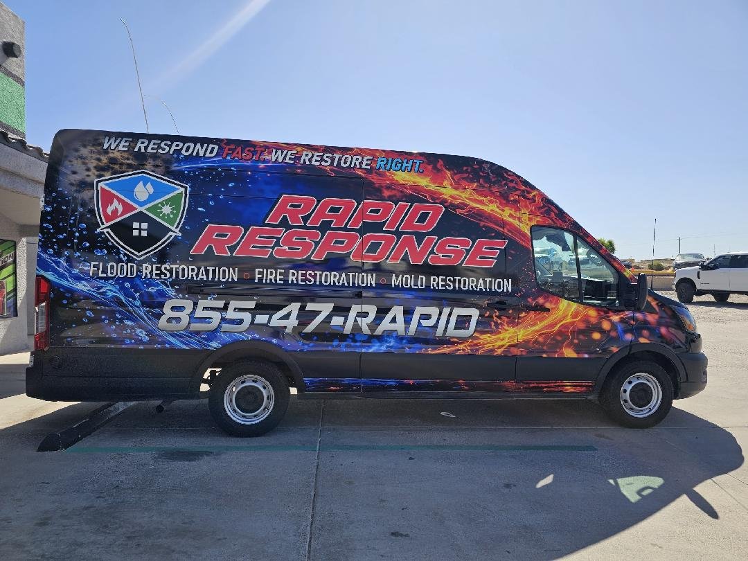 Rapid Response Flood Restoration service vehicle in Southern California